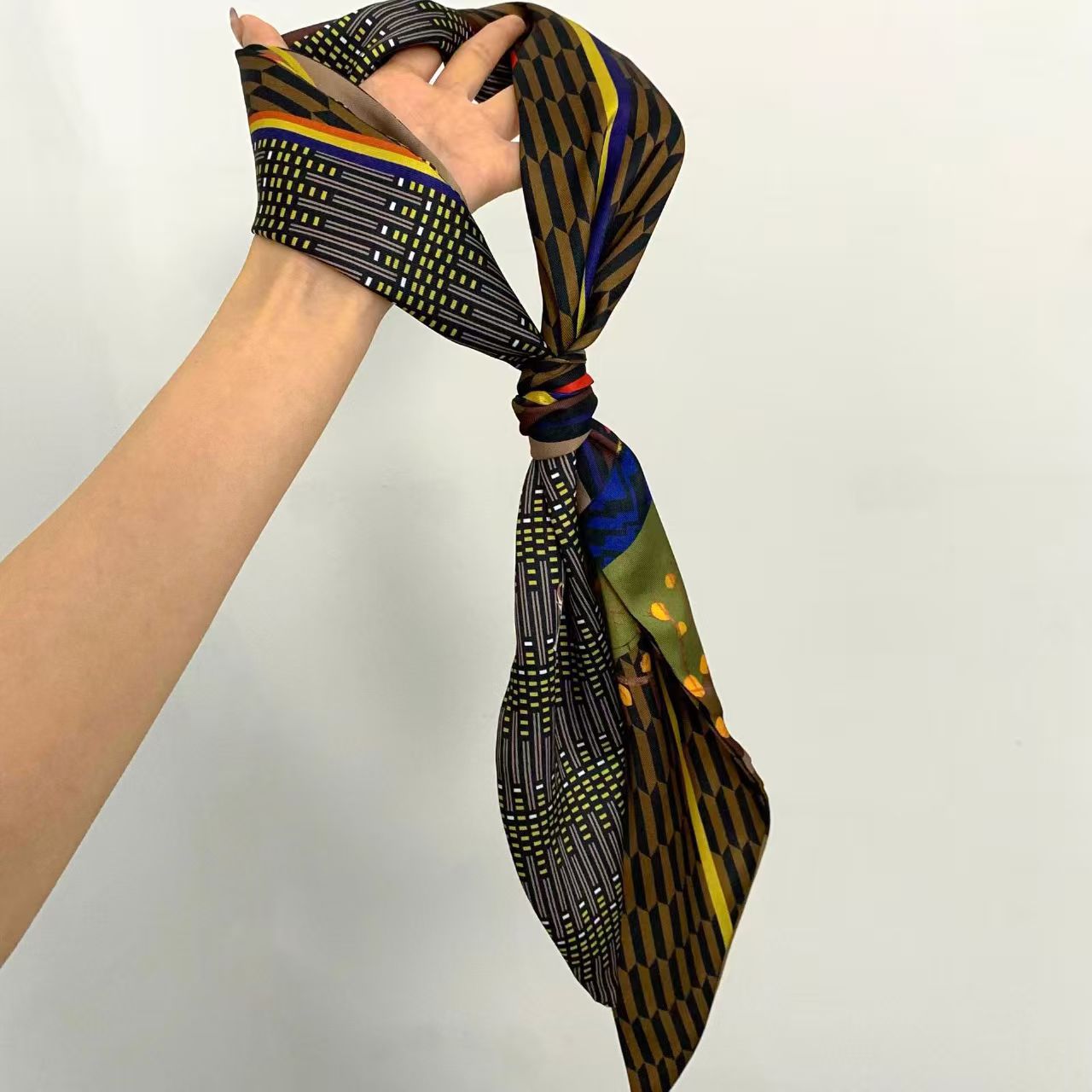Luxury Print Long Hair Ribbon  - Ascot Neck Scarf review and price